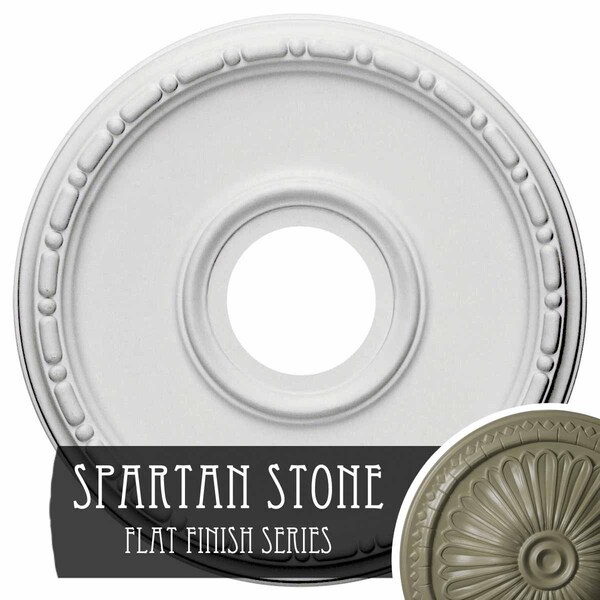 Ekena Millwork Medea Ceiling Medallion (Fits Canopies up to 5 3/8"), 16 1/2"OD x 3 7/8"ID x 1 1/2"P, Spartan Stone CM16MESSF - main